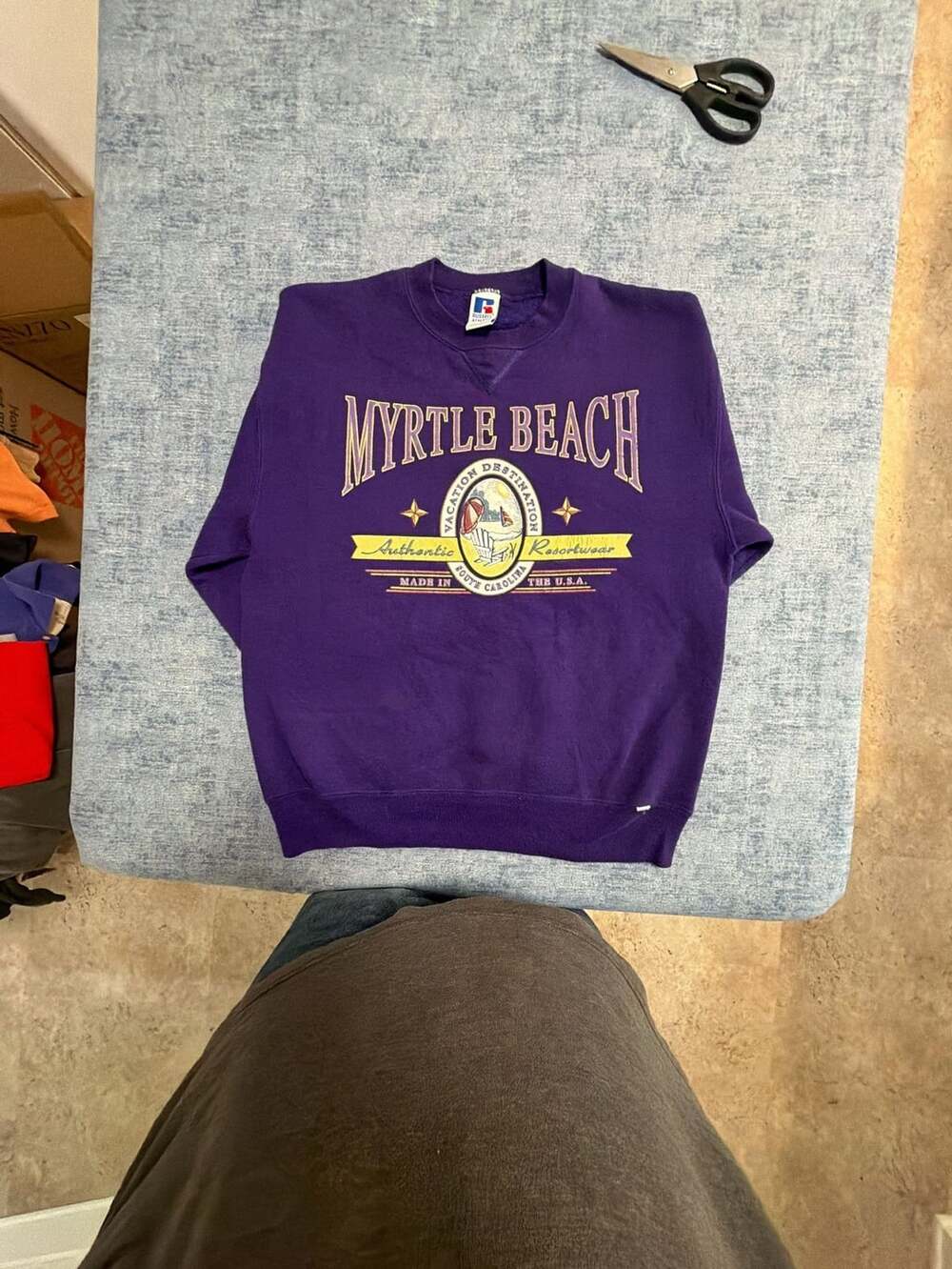Russell Athletic Myrtle Beach Sweatshirt Size M Purple Vintage